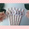 Personalised Dumbo Straws,Dumbo Birthday Party Table Decor ANY AGE(unofficial) - Pink