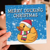 Merry Ducking Christmas funny autocorrect duck Christmas, Holidays, Xmas, festive card for friend, mate (Size A6/A5/A4/Square 6x6")