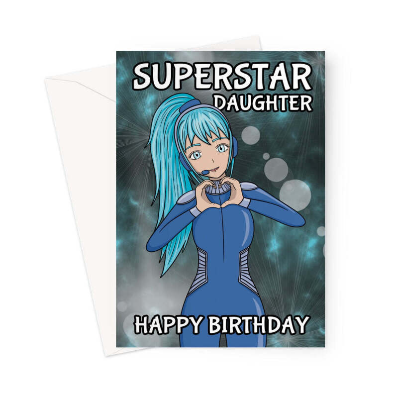 Superstar Dancing Daughter Anime Birthday Card - A5 Portrait - 1 Card