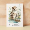 Birthday Card For Mum Card for Mothers Day Birthday Card For Her Birthday Gift For Mum Happy Birthday Card For Mum with Otter Illustration - Small (4x6) / Blank Message