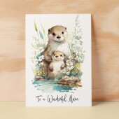 Birthday Card For Mum Card for Mothers Day Birthday Card For Her Birthday Gift For Mum Happy Birthday Card For Mum with Otter Illustration