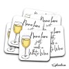 White Wine Hand Drawn Coaster - Home Bar - Birthday Gift. Secret Santa - Hand Drawn White Wine Coaster Personalised Drink Coasters - Single Coaster