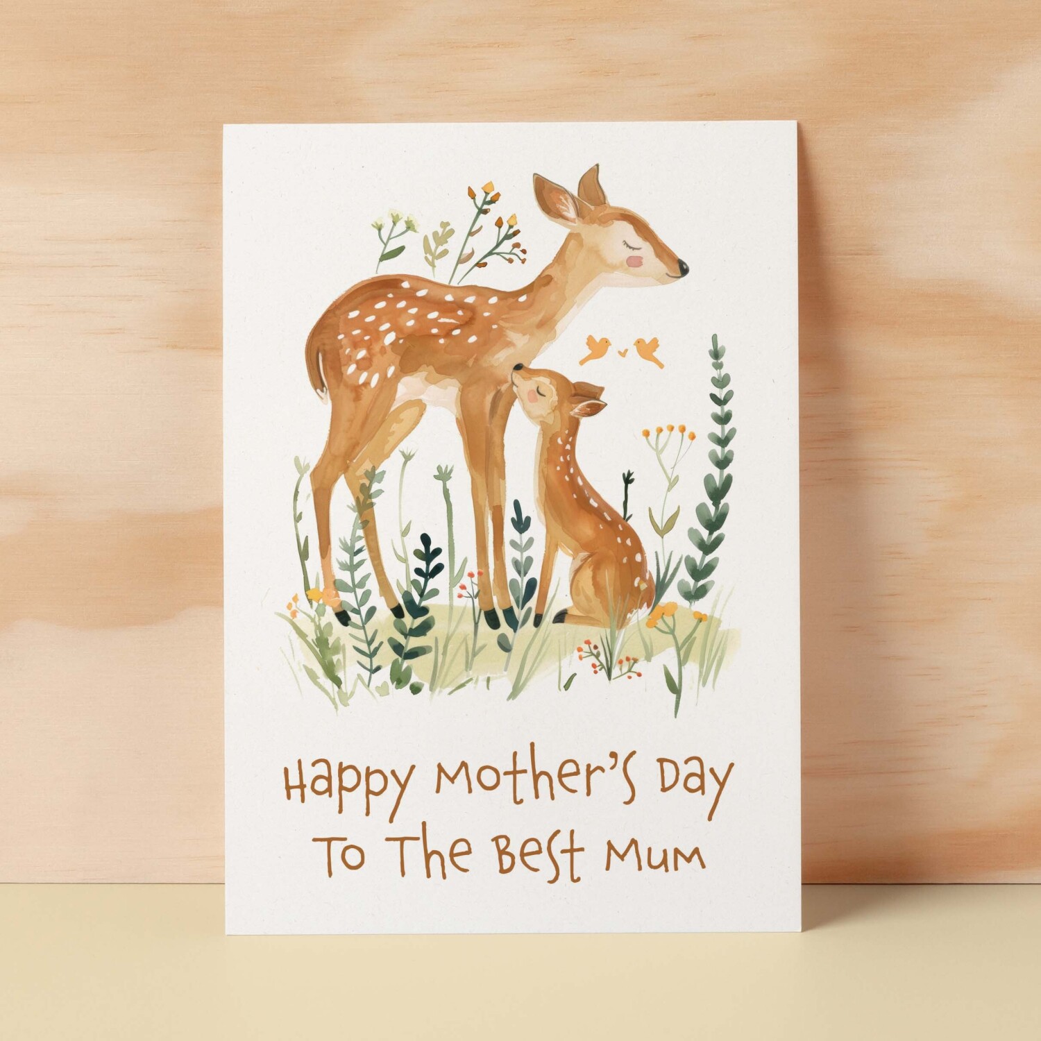 Mother's Day Card For Mum Cute Deer Mother's Day Mothers Day card Mothering Sunday Happy Mother's Day Card For Mom Mommy Mum Mummy - Small (4x6) / Blank Message