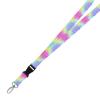 Double Breakaway Lanyard - Rainbow Watercolour Background