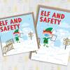 Elf and safety maximum occupancy funny health and safety Christmas, Holidays, Xmas, festive card for colleague (Size A6/A5/A4/Square 6x6") - A6: Single card