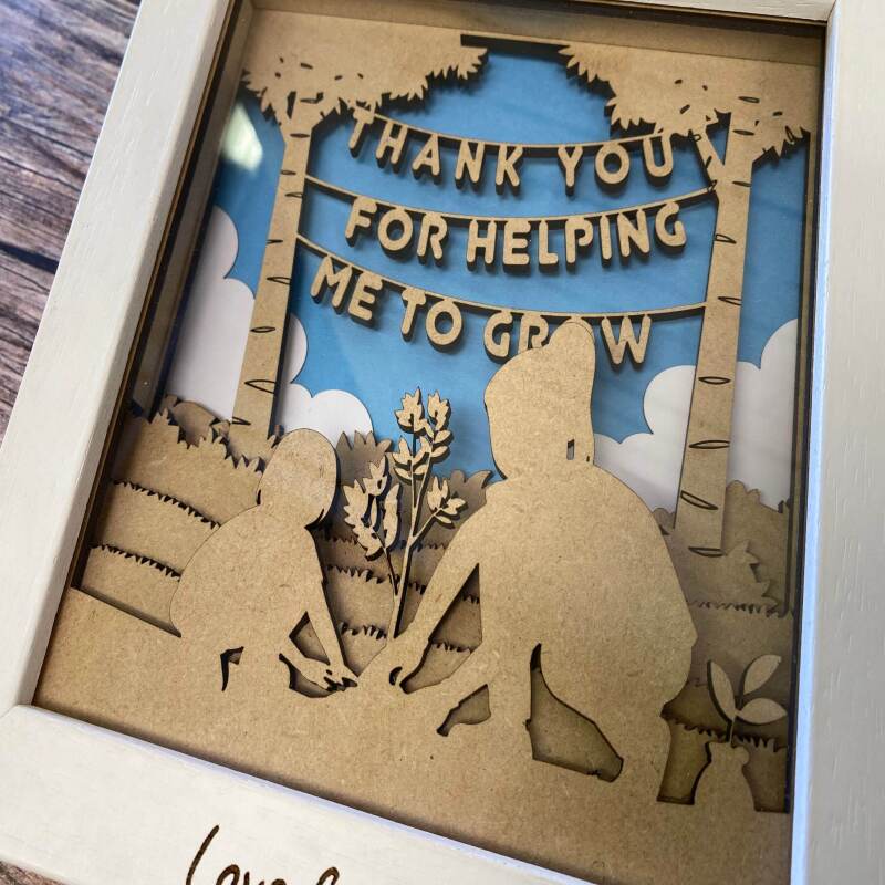 Thank you for helping me grow | Teacher gifts for year end, teaching assistant gift, nursery teacher, thank you teacher - Girl and Male