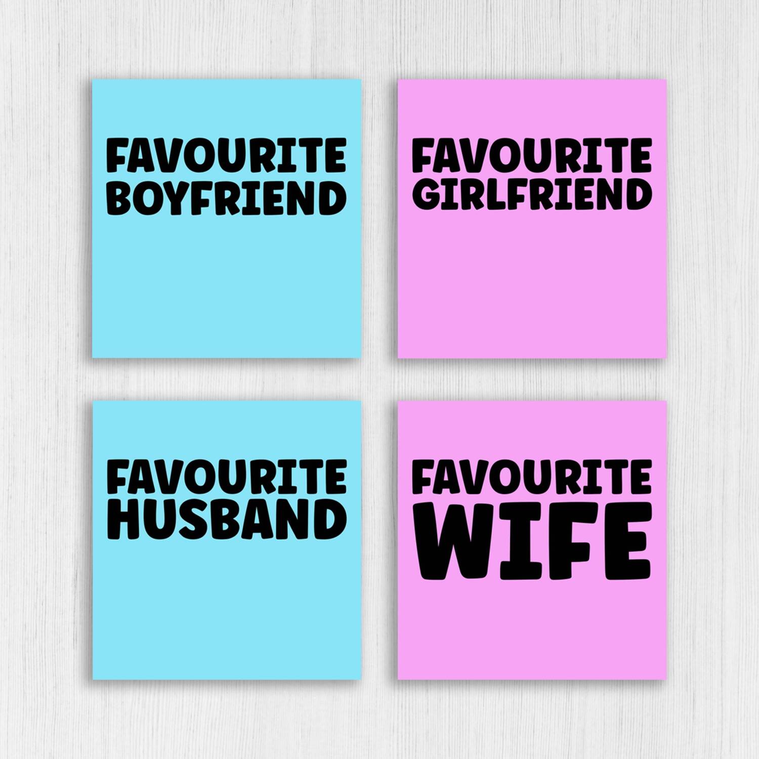 Funny favourite wife, husband, boyfriend, girlfriend Valentine's Day, Valentines, anniversary, love card (Size A6/A5/A4/Square 6x6") - A6: Single card - Blue