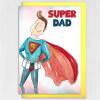 Super Dad watercolour effect superhero Father’s Day card for dad, daddy, father from son, daughter, children (Size A6/A5/A4/Square 6x6") - A6: Single card