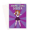 Amazing Sister Anime Girl Greeting Card - A5 Portrait - 1 Card