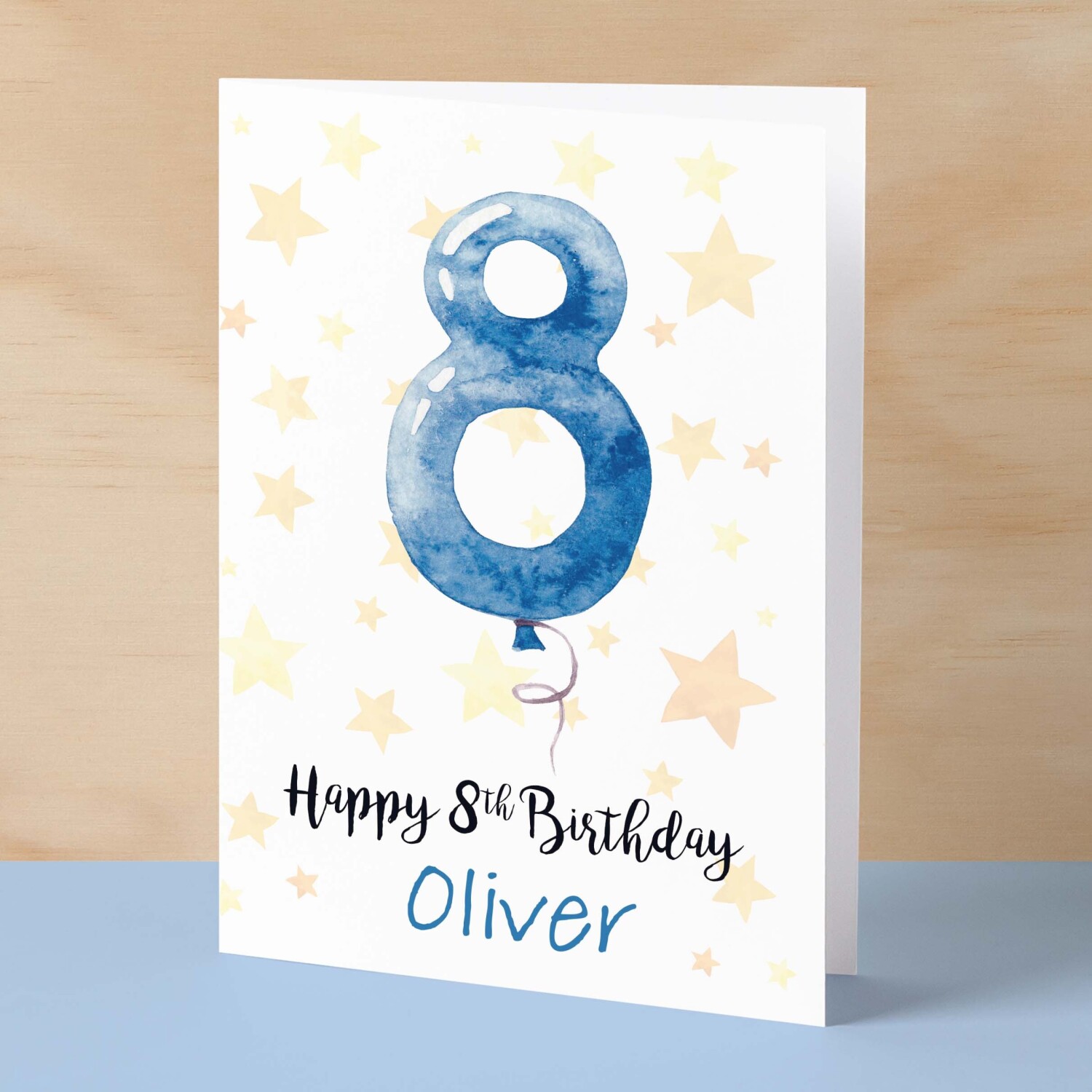 Personalised 8th Birthday Card For Boy Custom Name Card For Boy Eighth Birthday Card For Child Birthday Card for Boy Custom 8th Birthday - Small (4x6) / Blank Message