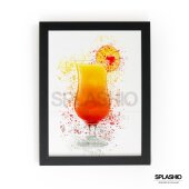 TEQUILA SUNRISE  Splatter Art Print, High Gloss Print, Splash Art, Home Decor, Home Bar Custom Drink Art Cocktails