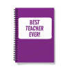 Best Teacher Ever Notebook - Purple - A5 - Lined