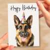 Birthday Card For Her Card For Friend Mum or Sister Birthday Card For Him Brother Dad Happy Birthday Card of German Shepherd Dog Card - Small (4x6) / Blank Message