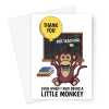 Thank You Card For Teacher - Funny Little Monkey Boy -  A5 Greeting Card - A5 Portrait - 1 Card