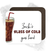 Personalised Glass of Cola Coaster