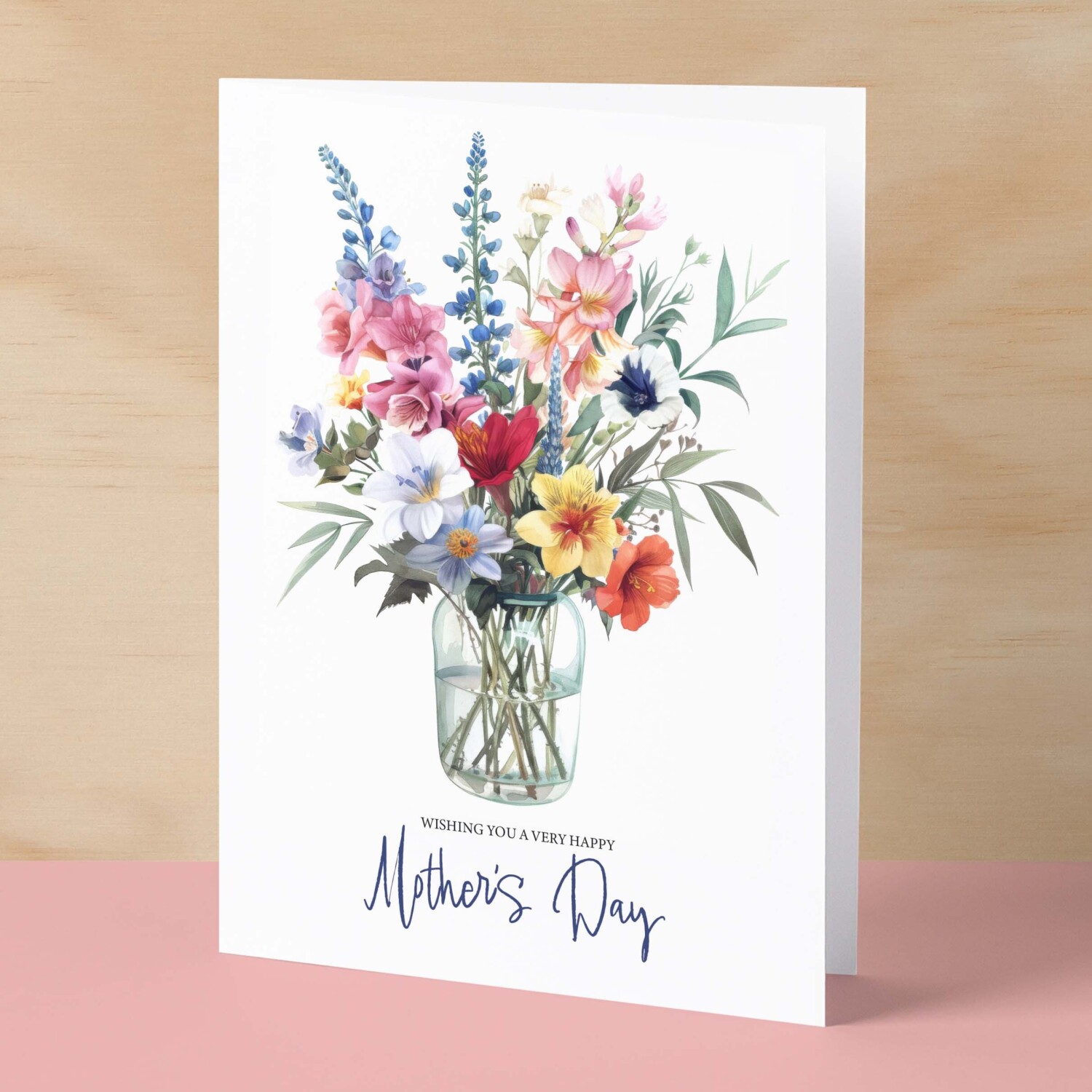 Mother's Day Card For Mum Happy Mother's Day Mothers Day card Mothering Sunday Floral Mixed Flowers Mom Mommy Mum Mummy - Small (4x6) / Blank Message