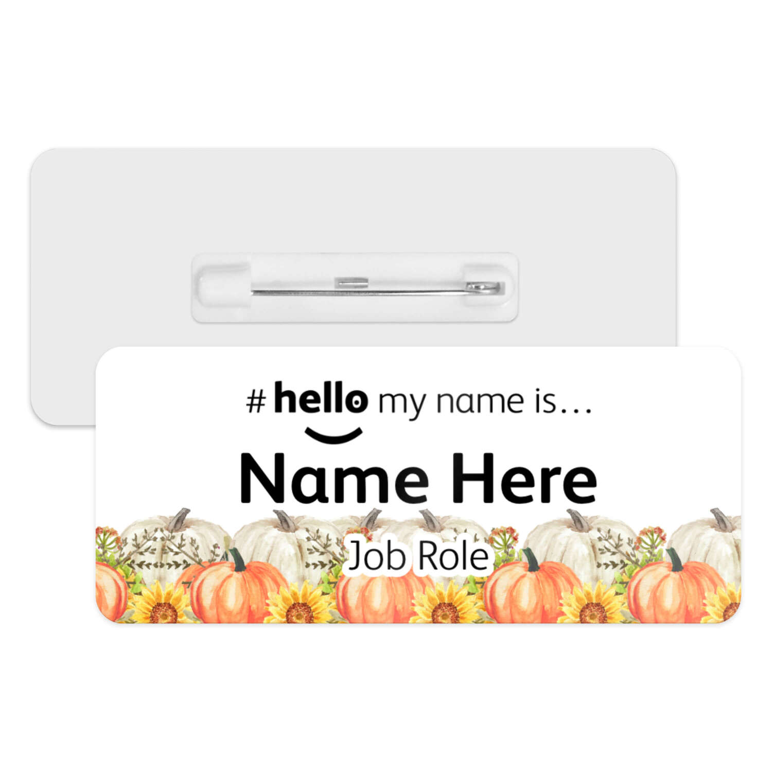 #hello my name is... Name Badge - Rustic Pumpkin Border