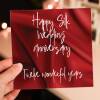 Silk 12th/12 years anniversary card: Twelve wonderful years (Size A6/A5/A4/Square 6x6") - A6: Single card