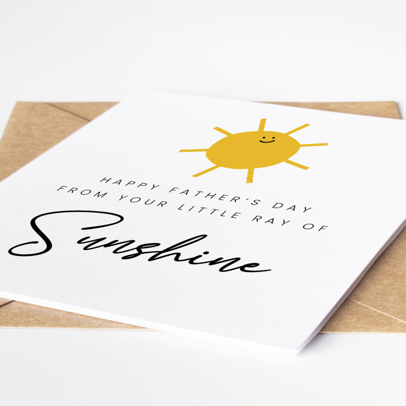 Happy Fathers Day Little Ray of Sunshine Card