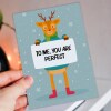 To me you are perfect reindeer Christmas, Holidays card for husband, wife, boyfriend, girlfriend, partner, mate (Size A6/A5/A4/Square 6x6") - A6: Single card
