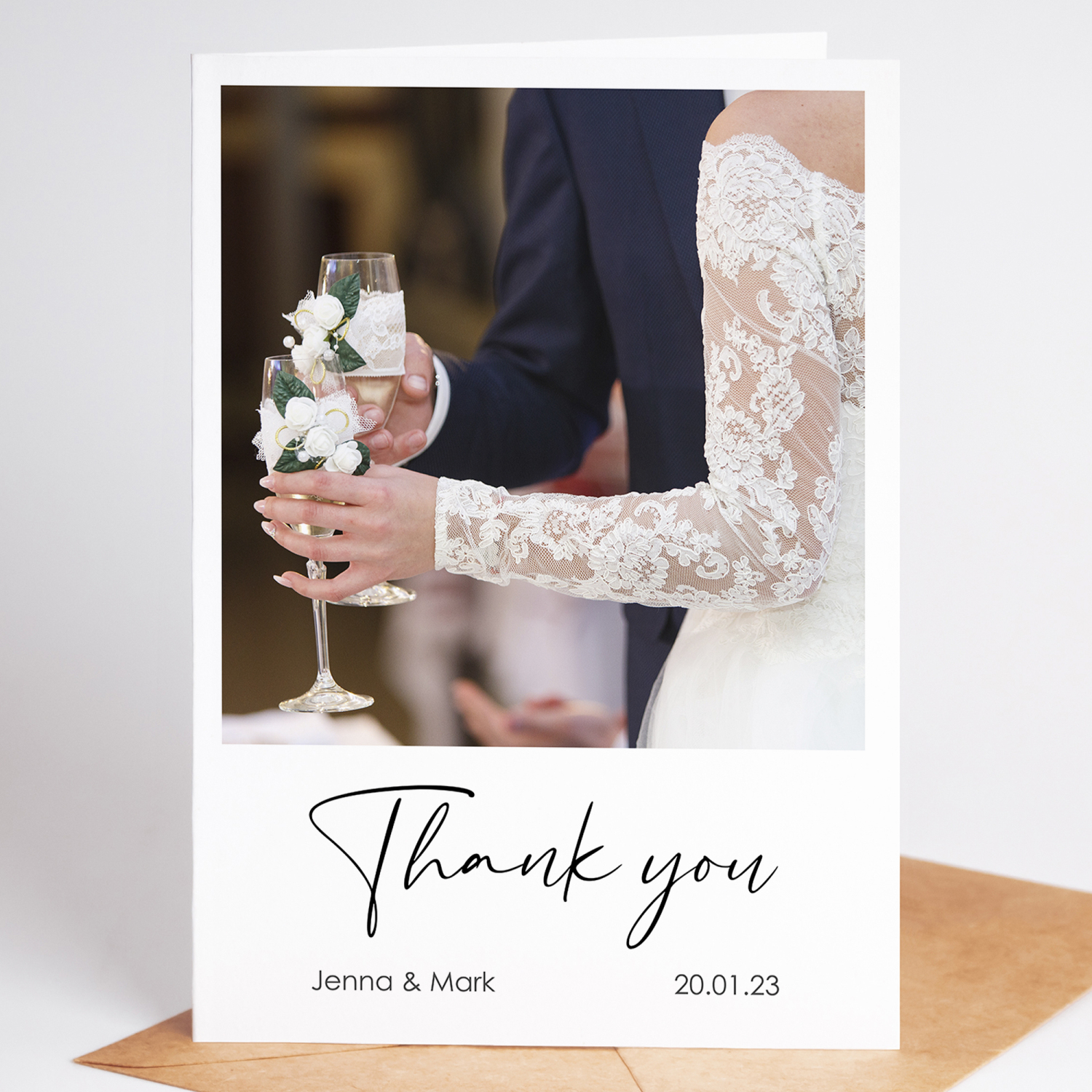 Thank You Wedding Cards Personalised Photo Wedding Cards - A6 - 4.1" x 5.8"