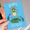 Hoppy Birthday funny frog, frogs, toad card for child, children, kids, niece, nephew, grandchildren, grandson, granddaughter (Size A6/A5/A4) - A6: Single card