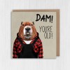 Dam! You're old! Beaver in clothes old age, pensioner, old person, old man, old lady birthday card (Animalyser) (Size A6/A5/A4/Square 6x6") - A6: Single card