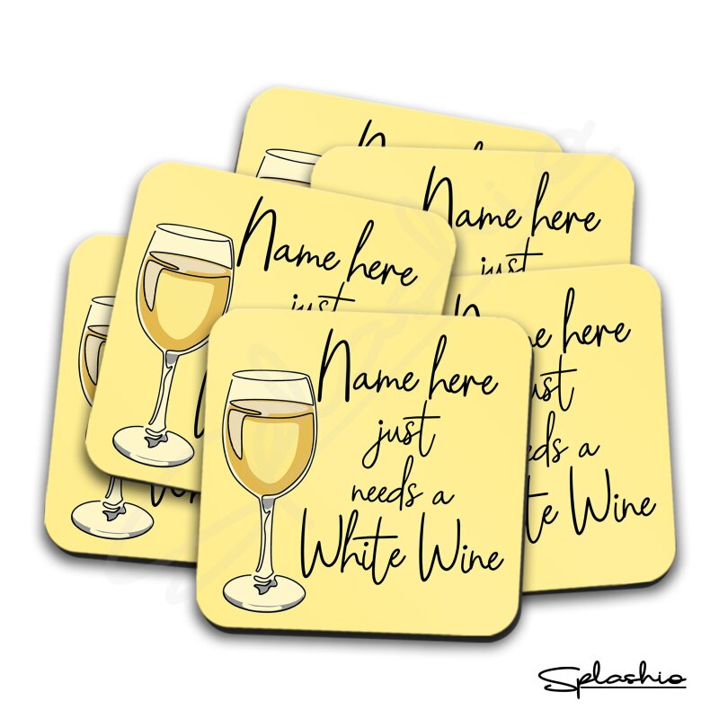 Personalised White Wine Coaster, Personalised Coaster White Wine Coaster, Best Friend Gift, Gift For Wine Lover, Wine Gift, Custom Gift. - Single Coaster