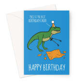 Funny Dinosaur Birthday Card - Letter Pickers Quote