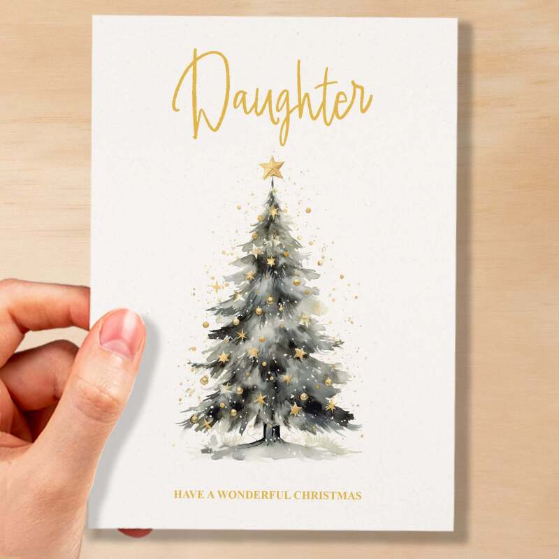 Christmas Card For Daughter Card Xmas Card for Daughter Christmas Card for Loved One Daughter Card Christmas Tree Card - Large (5x7) / Blank Message