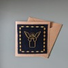 Embroidered Golden Angel Christmas Card