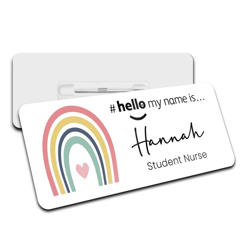 Boho Rainbow Name Badge - NHS Nurse Boho Rainbow Name Badge - Boho Rainbow 1