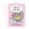 Cute Hamster Anniversary Card For Her - A5 Portrait - 1 Card