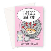 Cute Hamster Anniversary Card For Her