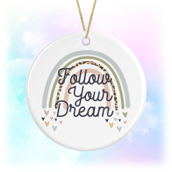 Self Love Ceramic Hanging Decoration - Follow Your Dream Boho Rainbow