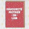 Funny favourite in laws Christmas card for mother, father, son, daughter, brother or sister in law (Size A6/A5/A4/Square 6x6") - A6: Single card