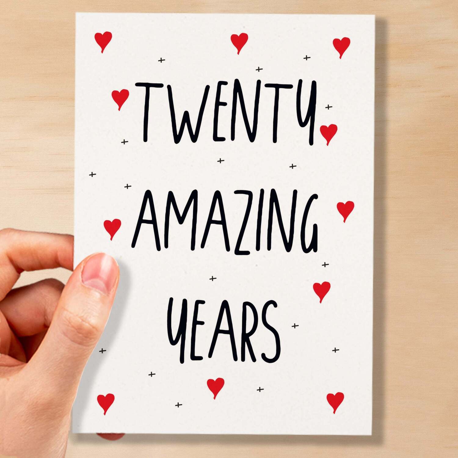 20 Year Anniversary Card For Wife or Husband Anniversary Card 20th Anniversary Card For Boyfriend Girlfriend Twentieth Wedding Anniversary - Small (4x6) / Blank Message