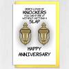 Here's a pair of knockers you can stare at without getting a slap funny, rude, breasts, boobs, tits, anniversary card Size A6/A5/A4/Square - A6: Single card