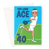 Funny Tennis Birthday Card Age 40 Man - A5 Portrait - 1 Card
