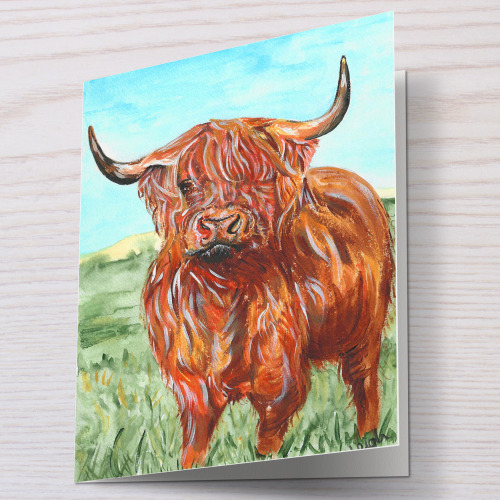 Highland Cow - Greeting Card - Highland Cow Art