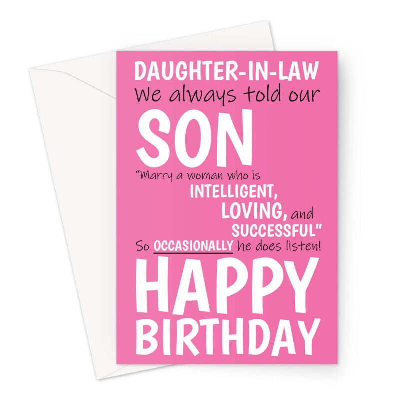 Funny Daughter-In-Law Birthday Card - A5 Portrait - 1 Card