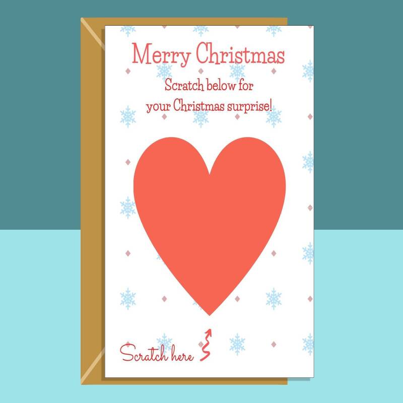 Personalised Christmas Card - Scratch and Reveal - Christmas Surprise Gift - Xmas - For Him For Her