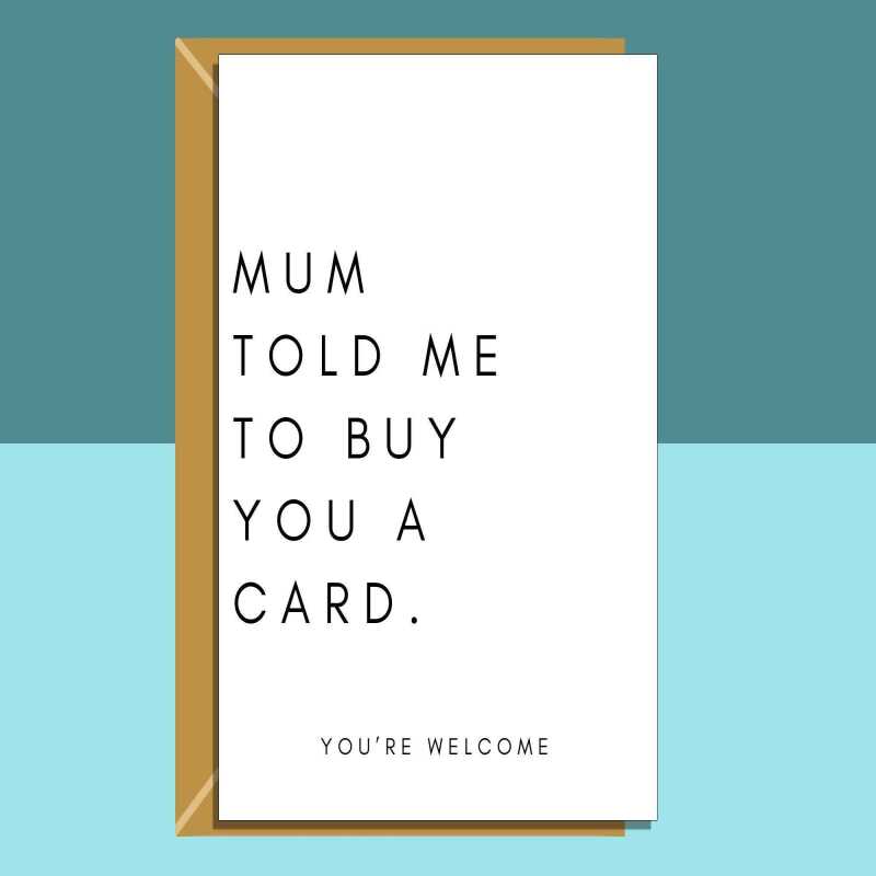 Funny brother or sister birthday card. Personalised cheeky Card for him or her. - Blank inside - Regular - Matte