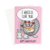 Cute Hamster Anniversary Card For Her - A5 Portrait - 1 Card