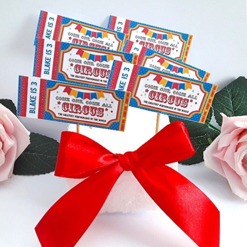 Complete Personalised Circus Theme Party Decor - 6 of each