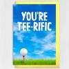 Golfer, golfing, golf pun, congratulations, well done, celebration card: You're terrific (Size A6/A5/A4/Square 6x6") - A6: Single card