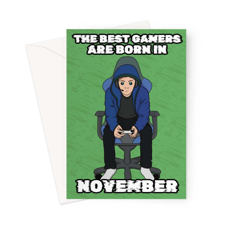 Gamer Birthday Card Born In November - A5 Portrait - 1 Card