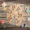 Personalised bunting with wooden letters for nursery decor. Name bunting. Wooden name sign. Wooden lettering. Wooden letters for wall - 1 letter - Oak flg/Walnut ltr
