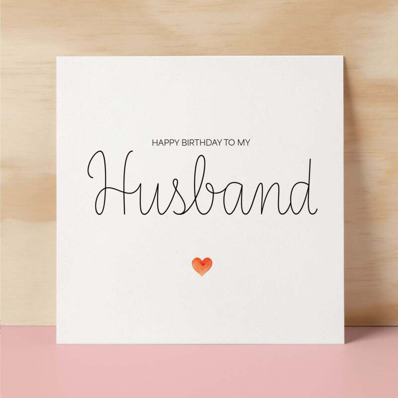 Husband Birthday Card Sentimental Card for Husband Love Greeting for Him Special Hubby Birthday Heartfelt Message Card for Him - Square (6x6) / Blank Message