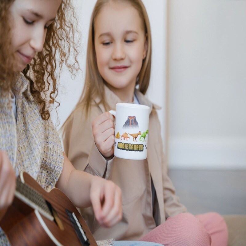 Personalized Dinosaur Mug for Toddlers and Young Paleontologists - Fun Dino Lover Gift - Childs (6oz)